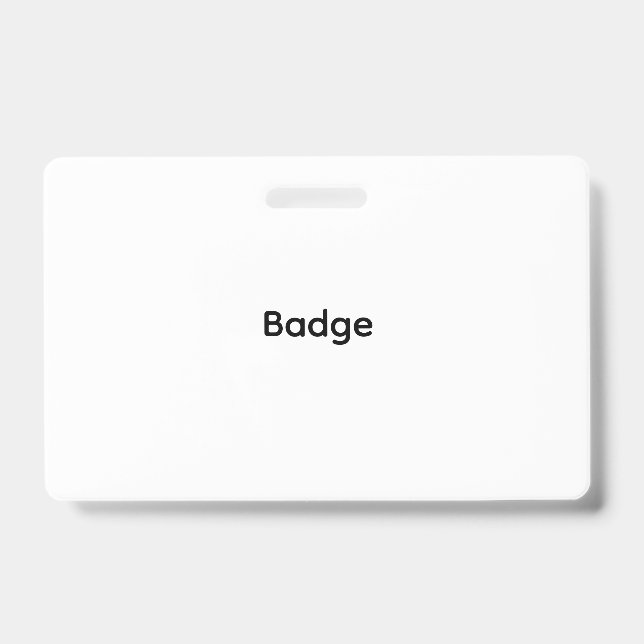 Badge personnalisé en plastique | Horizontal (Avant)
