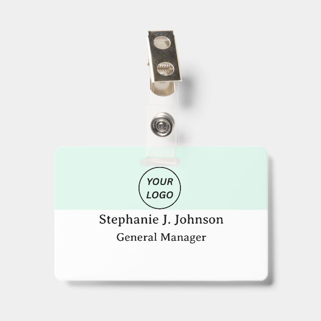 Badge personnalisé en plastique rigide avec pince  (Arrière avec clip)