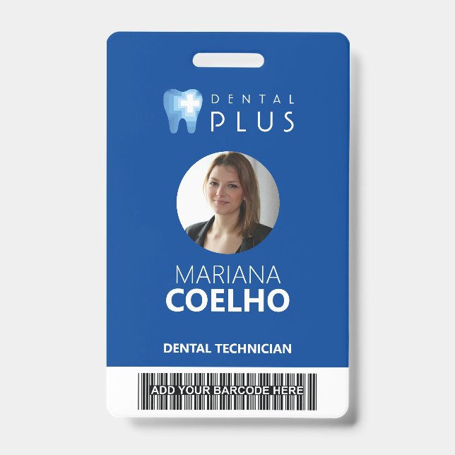 Badge personnalisé - Logo, Photo, Nom et Code-barr (Avant)