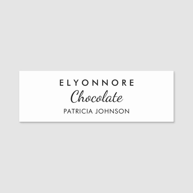 Badge Personnalisé Minimal Noir Blanc (Devant)