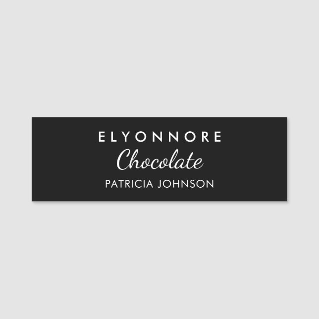 Badge Personnalisé Minimal Noir Blanc pour le Pers (Devant)
