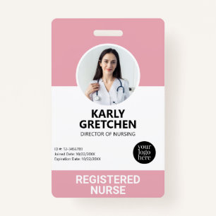 Badge Personnalisé Moderne Employé de l'hôpital Photo ID