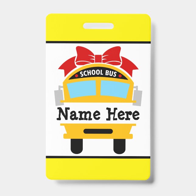 Badge Personnalisé Nom de Bus Scolaire pour Enfant (Avant)