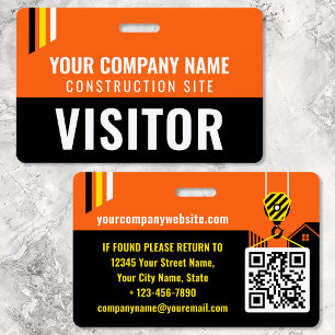 Badge personnalisé orange d'identification de lais