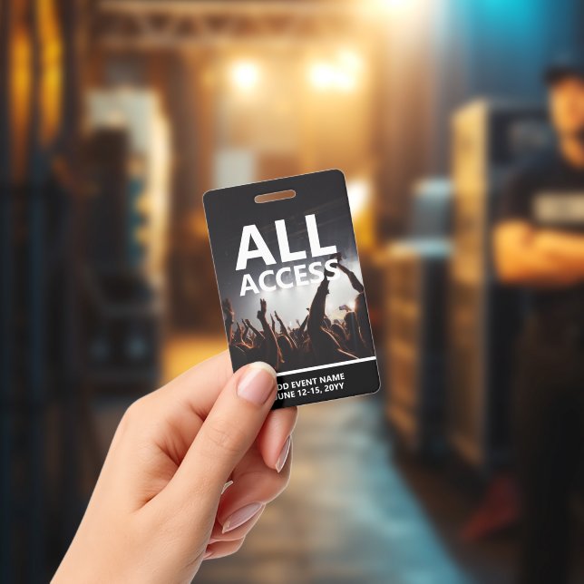 Badge personnalisé pour accès total à un événement (Concert)
