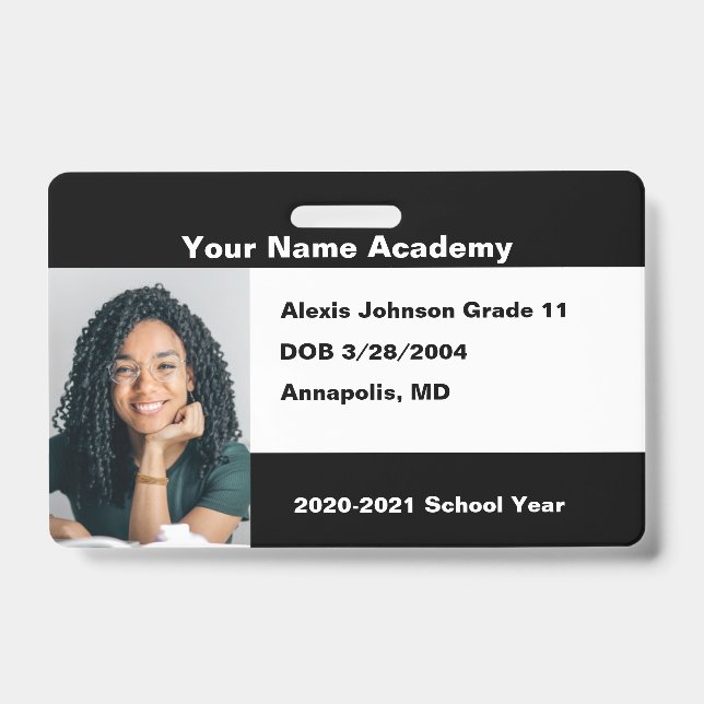 Badge personnalisé pour école à domicile Black Do  (Avant)