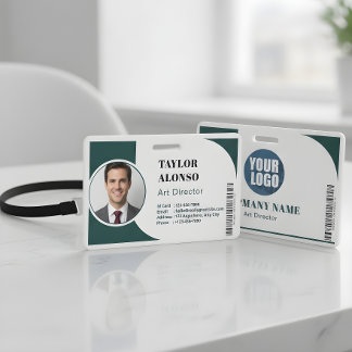 Badge Personnalisé pour Employé avec Logo et Titre