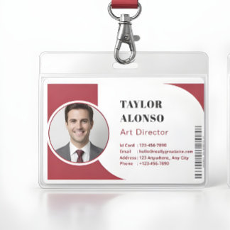Badge Personnalisé pour Employé avec Logo et Titre