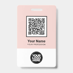 Badge personnalisé pour employés avec code QR, cod