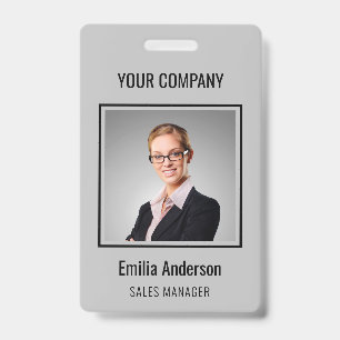 Badge personnalisé pour entreprise avec nom et pho