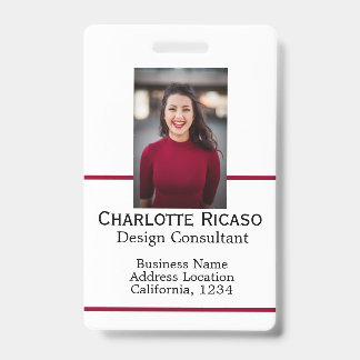 Badge personnalisé pour entreprise Rouge Blanc Noi