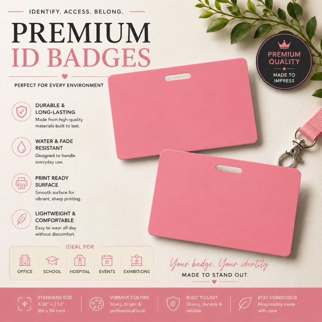 Badge Personnalisé Rose Pâle Luxe (Créateur téléchargé)