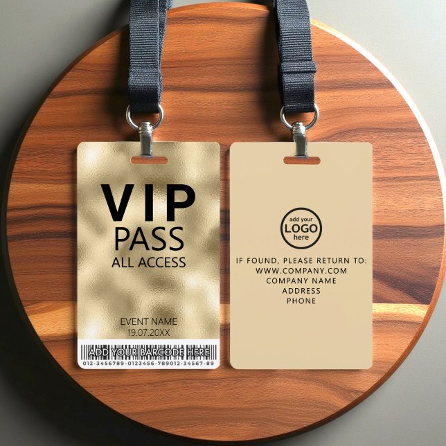 Badge personnalisé VIP accès total avec feuille d' (Créateur téléchargé)