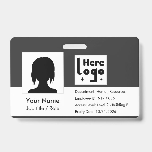 Badge Personnaliser la carte d'identité de l'employé ave (Avant)
