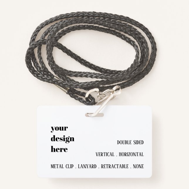 Badge Personnaliser ou Customiser (Devant avec lanière)