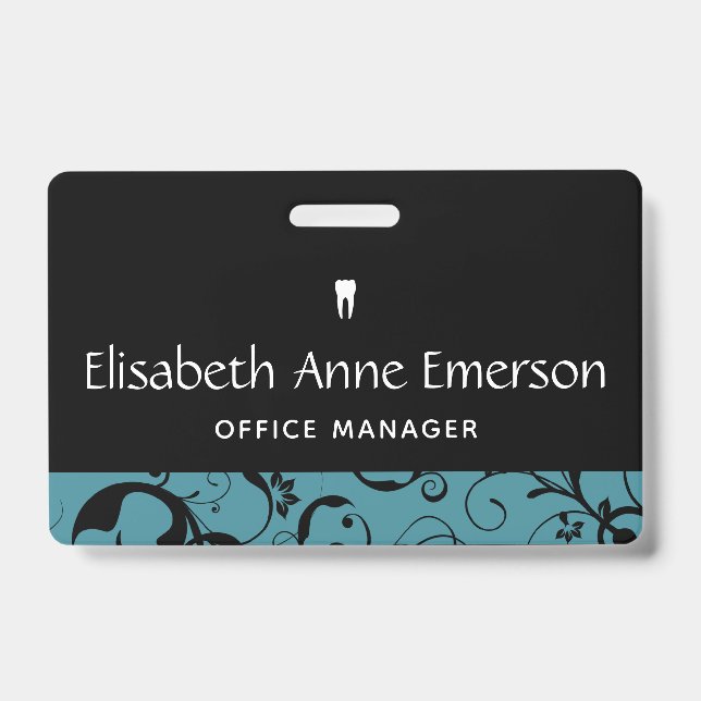 Badge Personnel de cabinet dentaire Pro Damassé (Avant)
