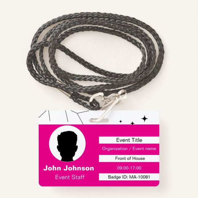 Badge Personnel de l'événement (Devant avec lanière)