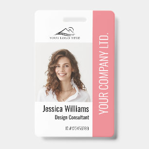 Badge Personnel d'entreprise personnalisé ID rose