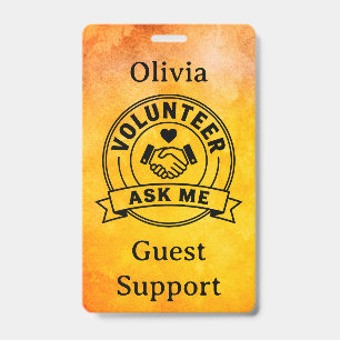 Badge Personnel d'événement bénévole sur mesure