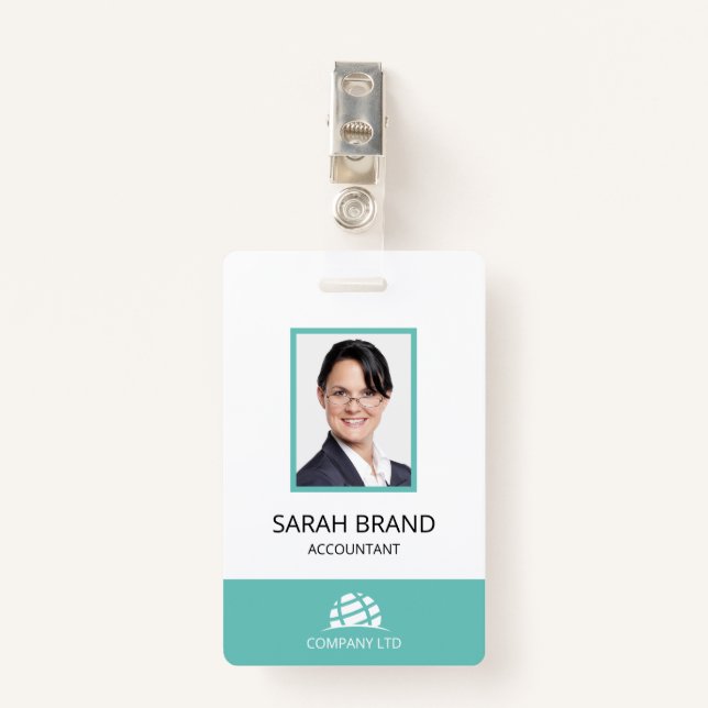 Badge Personnel d'ID d'entreprise simple (Devant avec clip)