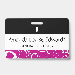 Badge Personnel du cabinet dentaire Pro Damask