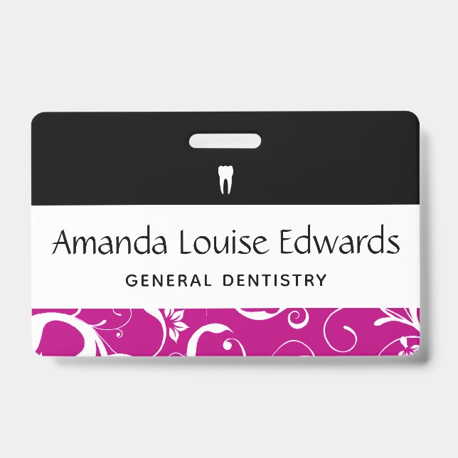 Badge Personnel du cabinet dentaire Pro Damask (Avant)