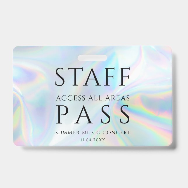 Badge Personnel Holographique moderne All Access Pass Co (Face)