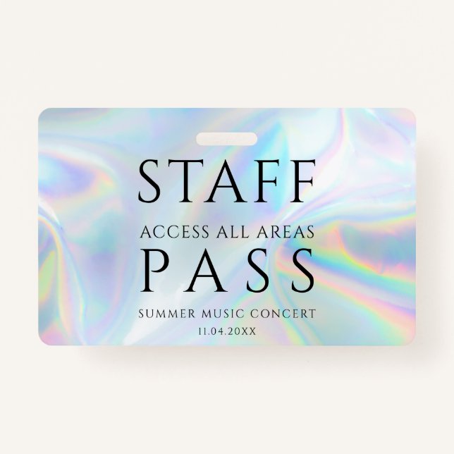 Badge Personnel Holographique moderne All Access Pass Co (Devant)