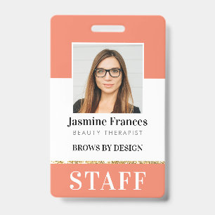 Badge PERSONNEL MODERNE PHOTO ID travail design audacieu