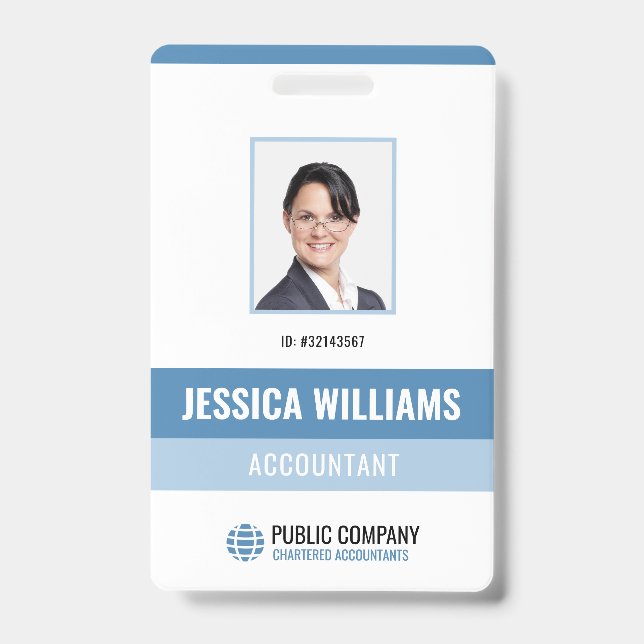 Badge Personnel moderne Photo personnelle Employé (Face)