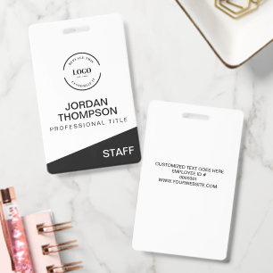 Badge Personnel professionnel Entreprise Logo personnali