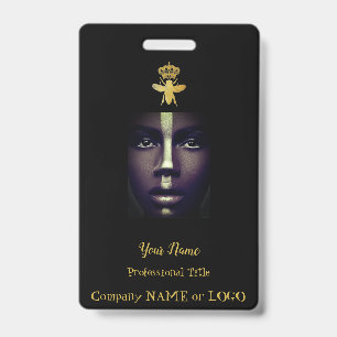 Badge PERSONNEL QUEEN BEE Nom Balise Balise OR + NOIR