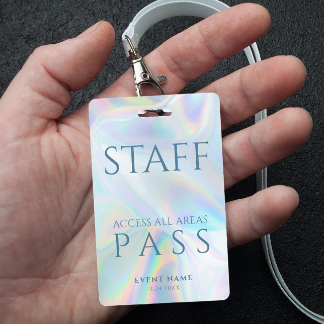 Badge Personnel VIP Holographie All Access Pass Concert (Holographic Staff All Access Events Badge)