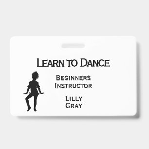 Badge Petite danseuse texte personnalisé 3 zones double 