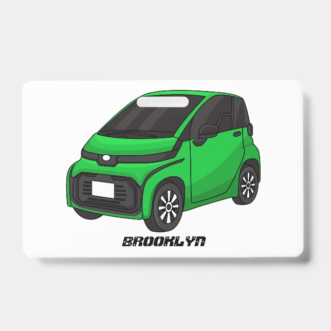 Badge Petite voiture verte de taille micro (Avant)