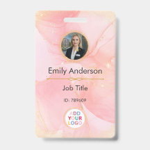 Badge photo avec logo pour les employés d'entrepri