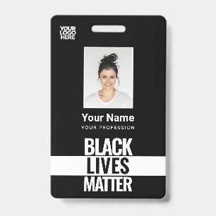 Badge Photo Black Lives Matt, Code-Barre, Logo, Nom