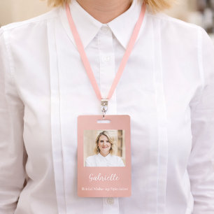 Badge Photo Bohème Rose Poussiéreuse Botanique Moderne 