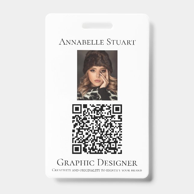 Badge Photo Code QR Entreprise Grand Entreprise (Avant)