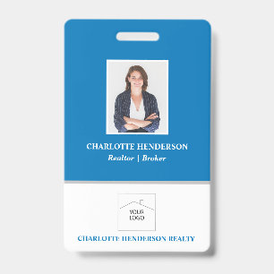 Badge Photo d'Agent Immobilier Professionnel Bleu