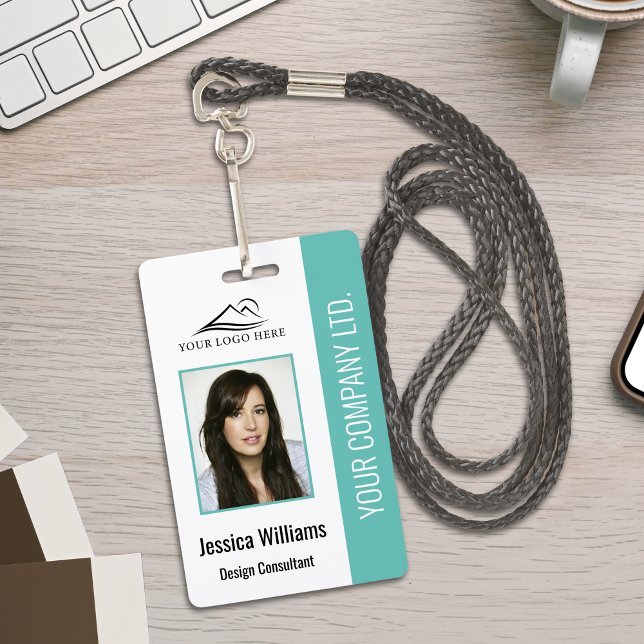 Badge Photo de base du logo de l'entreprise Teal Sécurit (Créateur téléchargé)