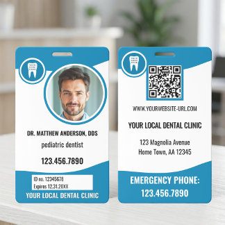 Badge Photo de clinique dentaire professionnelle bleu sa