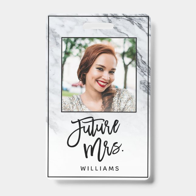 Badge Photo de fête de bachelorette de future Mme la mar (Avant)