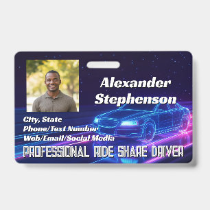 Badge Photo de la carte d'identité du conducteur Lyft Ub