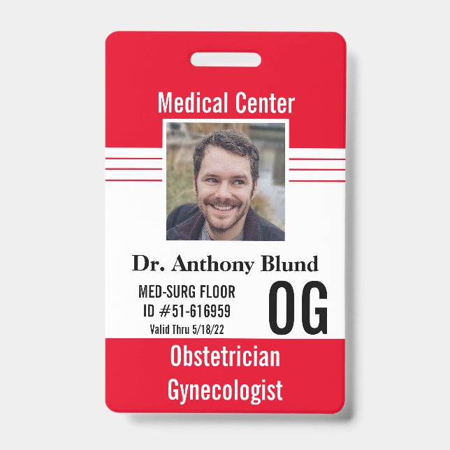 Badge Photo de la carte d'identité du médecin de sauveta (Avant)