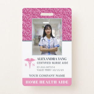 Badge Photo de l'aide médicale à domicile de l'infirmièr