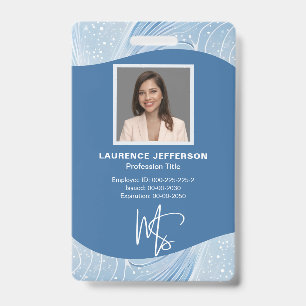 Badge Photo de l'employé client, Code Qr, Logo, Nom
