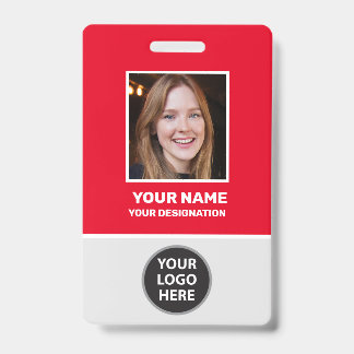 Badge Photo de l'employé de bureau personnalisé, code-ba