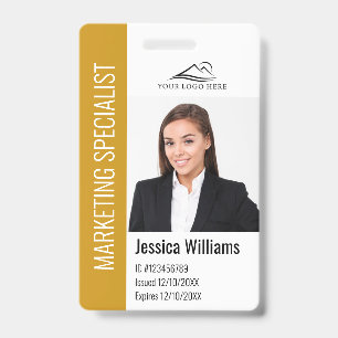 Badge Photo de l'employé de l'entreprise moderne Logo No