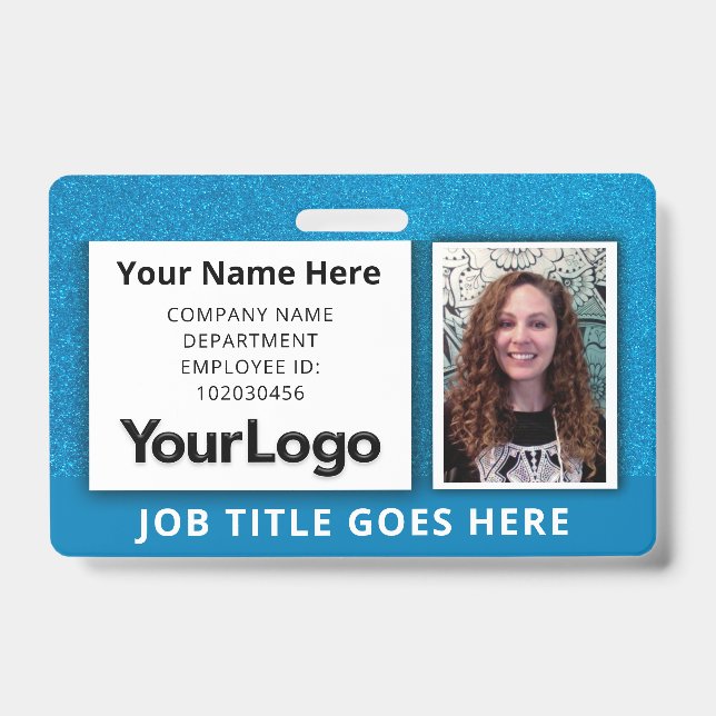 Badge Photo de l'employé d'entreprise avec nom personnal (Avant)